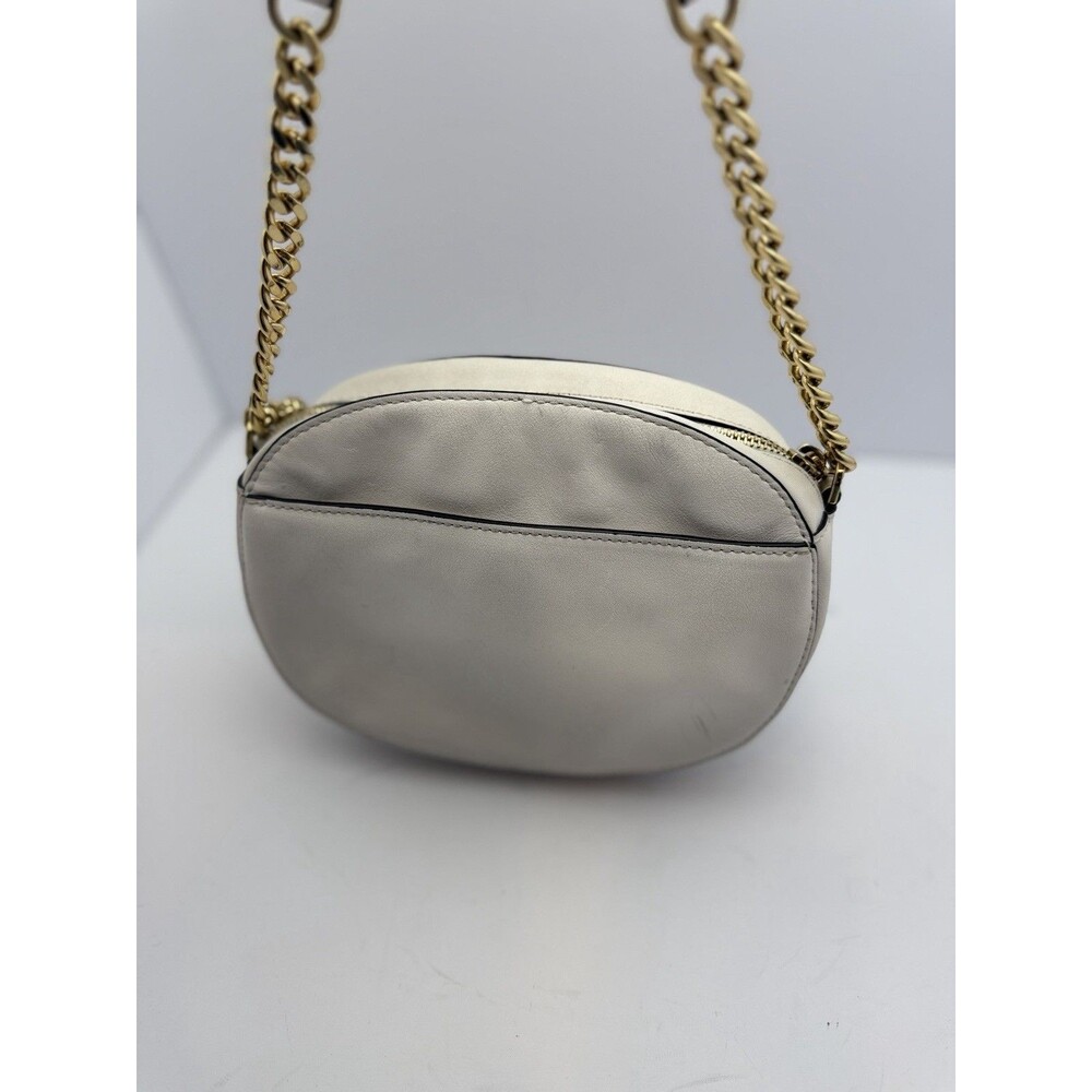 Michael Kors Floral Applique Crossbody Bag White Leather Chain Strap Tassel - Picture 5 of 12